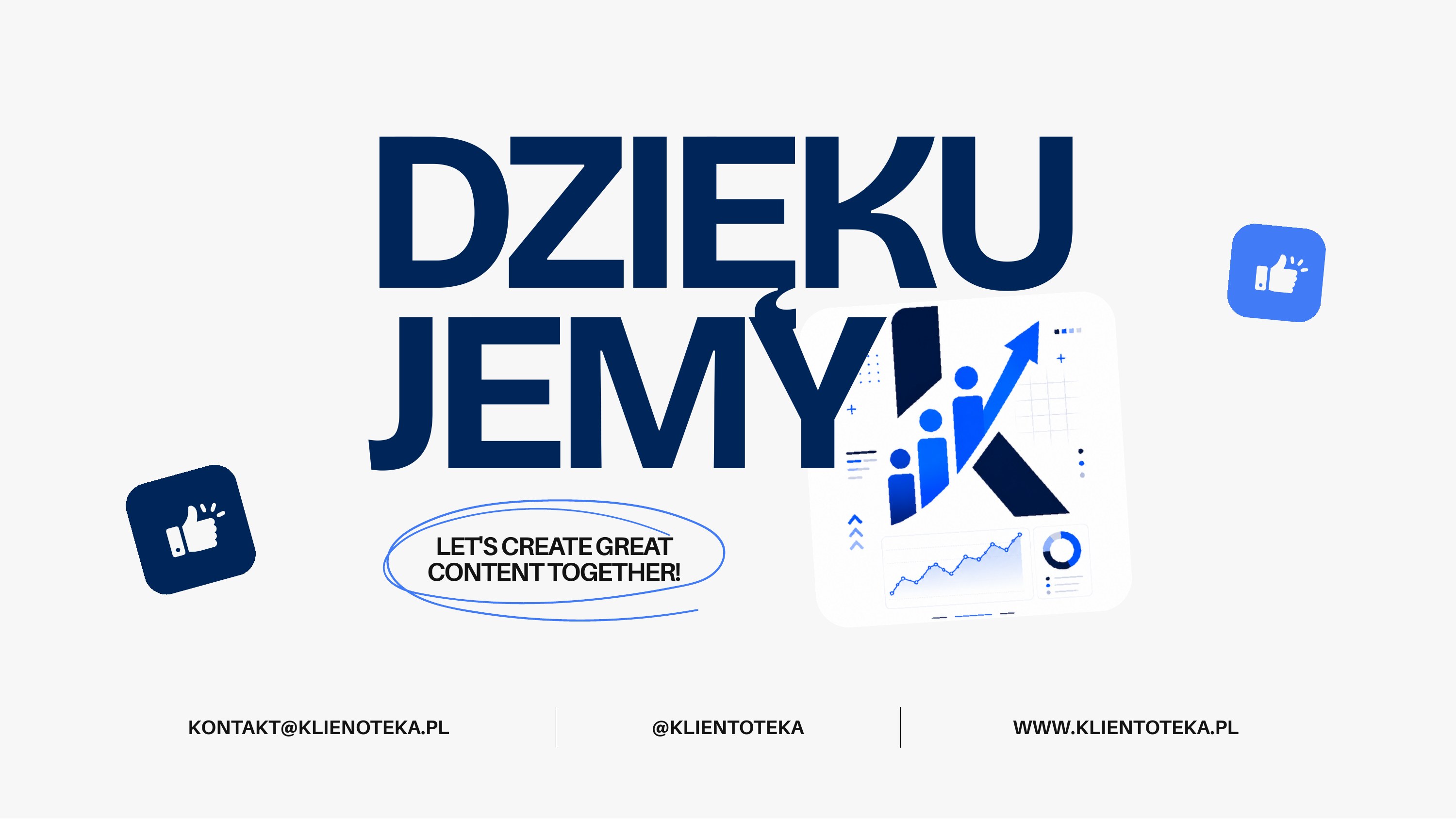 Kontakt – Let’s create great content together, portfolio Klientoteka